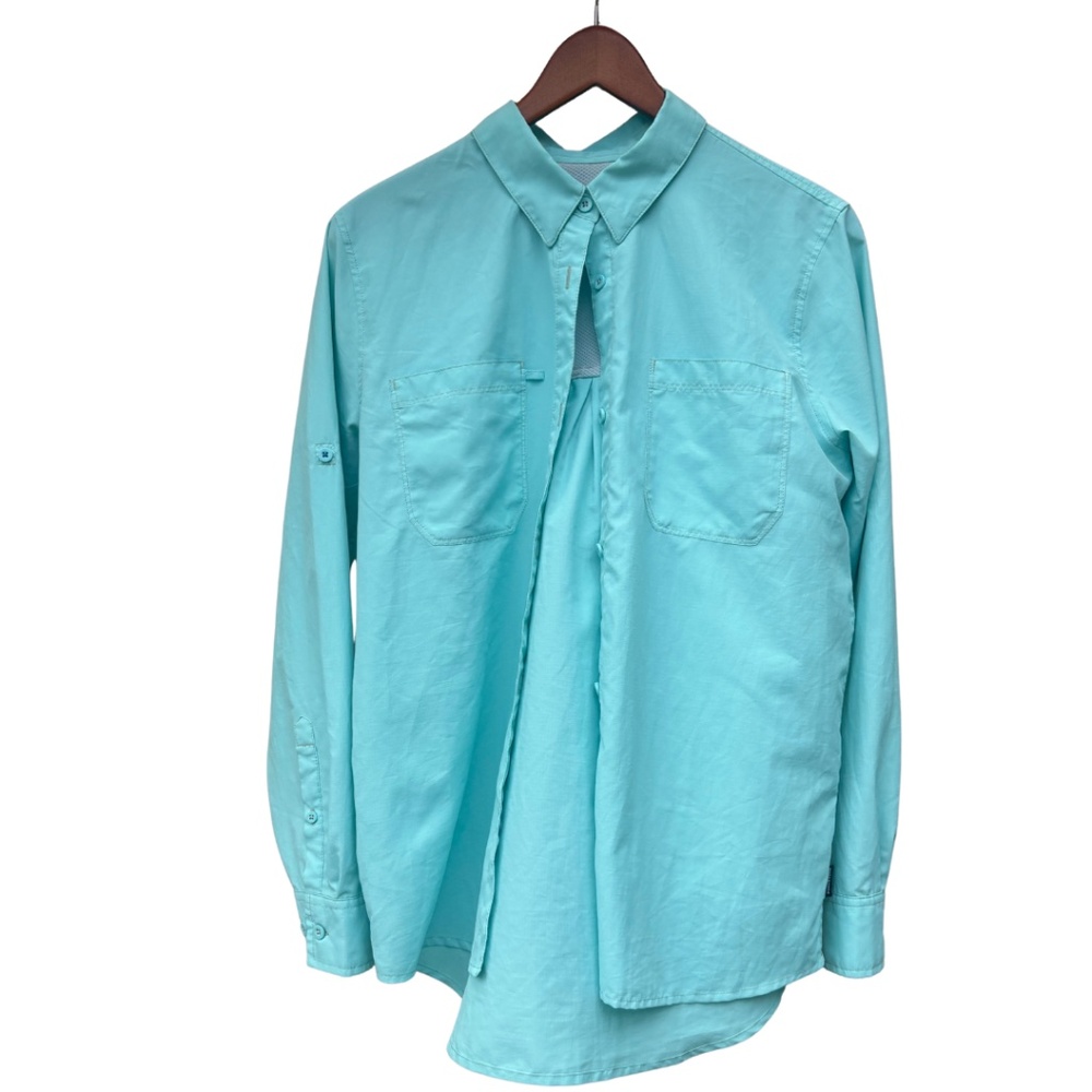 Sol Patrol Women's Long Sleeve Shirt  Small  Mint Green EUC